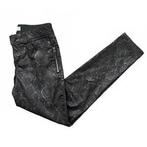 Wit & Wisdom Women's Jeans Pants Size 4 Black Sheen Snakeskin Streetwear Goth